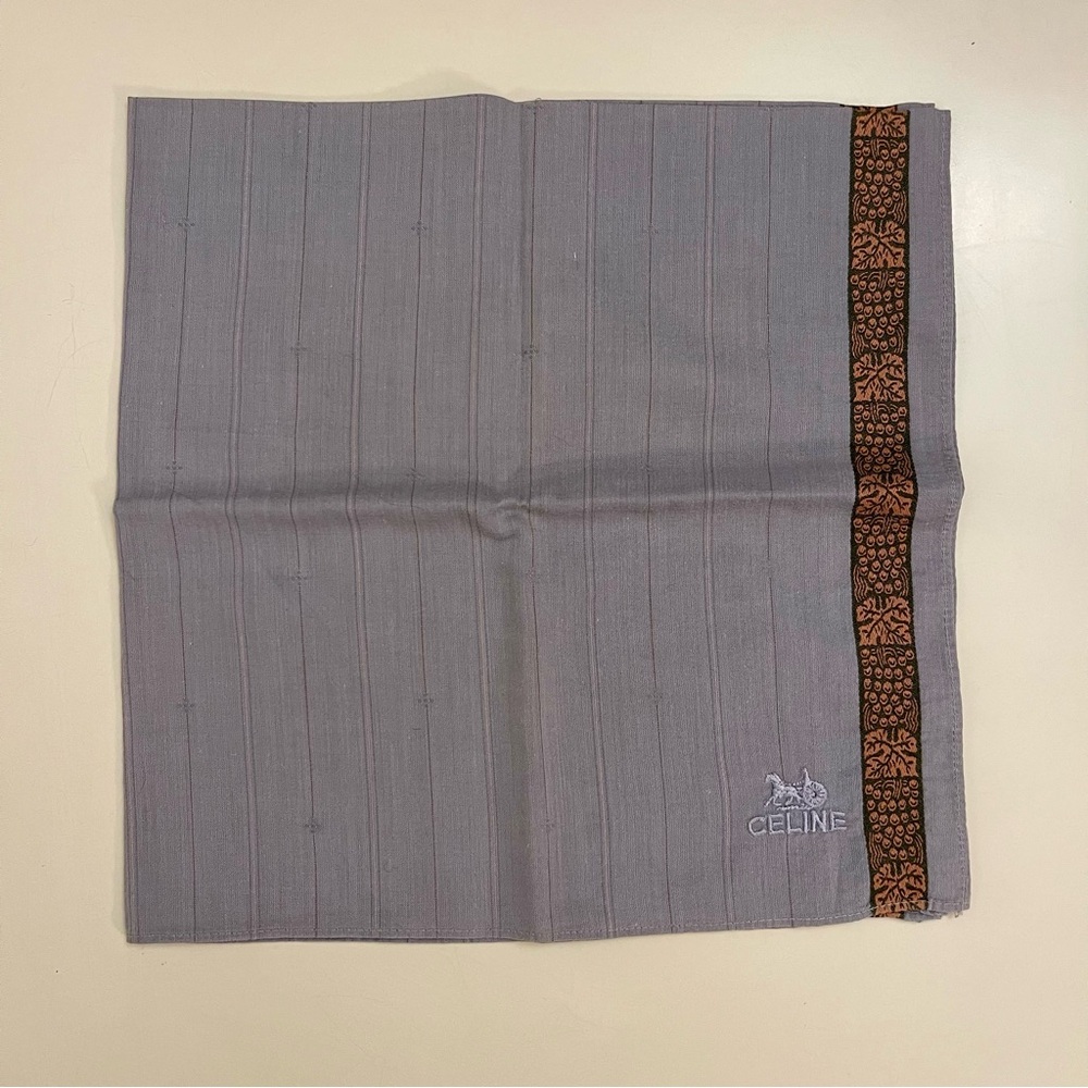 Vintage CELINE Sulky Horse & Carriage Embroidered Handkerchief Pocket Square - Picture 4 of 8